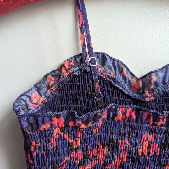 🎉 HP🎉 NWT...Aqua *LIMITED EDITION* Floral Smocked Sundress Size Girls M - Picture 7 of 11